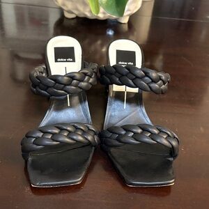 Dolce Vita Black Braided Heeled Sandals